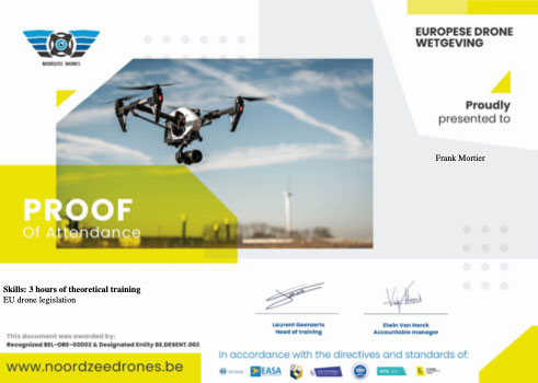 Proof Of Attendance - Europese Drone Wetgeving