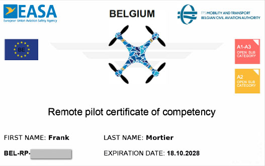 Certificaat dronepilot A2 open categorie