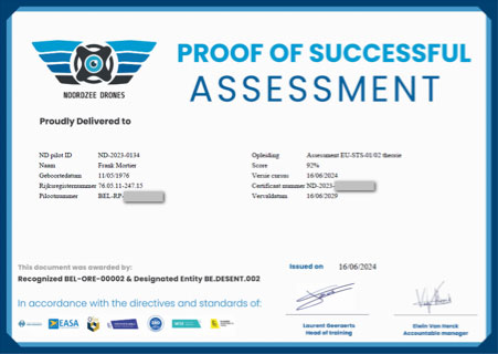Proof of succesful - Assessment EU-STS-01_02 theorie